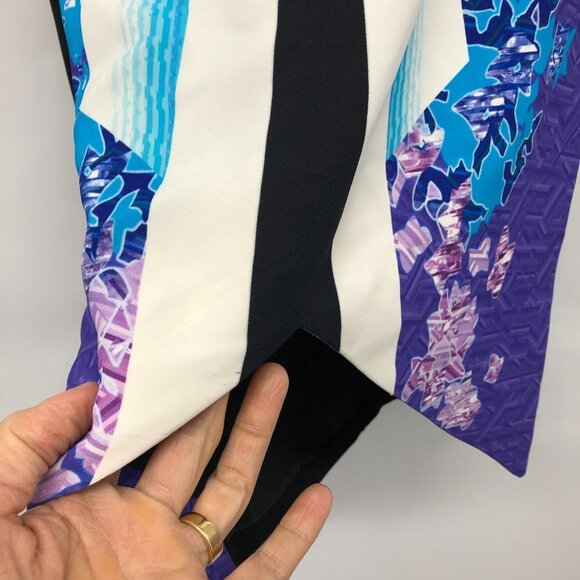 Peter Pilotto Blue Multicolor Patterned Sleeveless V-Neck Sheath Dress size 2 - Picture 13 of 16